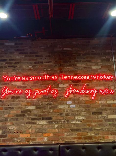 You’re as smooth as Tennessee Whiskey, you’re as sweet as strawberry wine #tennesseewhiskey #nashville #sign #neon #neonsign #neonlights Nashville Quotes, Nashville Sign, Smooth As Tennessee Whiskey, Frame Collage, Strawberry Wine, Tennessee Whiskey, Collage Frames, Phone Wallpapers, Nashville