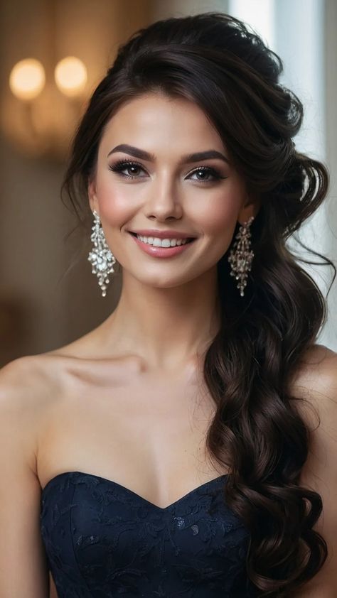 Hairstyles To Show Off Back Of Dress, Hairstyles Official, Hairstyles For Gala Event, Formal Event Hairstyles, Evening Gown Hairstyles, Evening Hairstyles For Medium Hair, Classy Wedding Hair, Gala Hairstyle, Formal Hair Styles