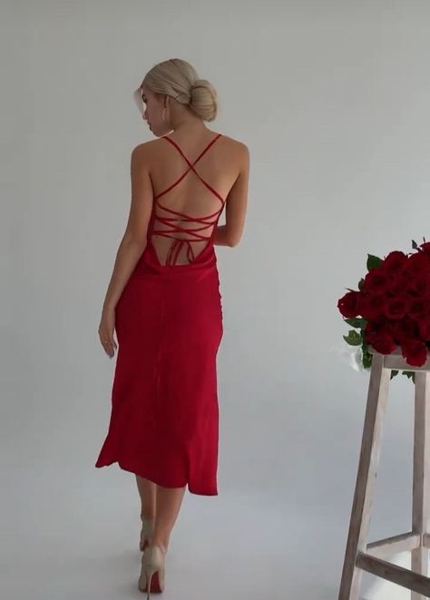 Short Cowgirl Boots Outfit, Cowgirl Boots Outfit Winter, Strappy Backless Dress, Short Cowgirl Boots, Cowgirl Boots Outfit, Classy Short Dresses, Date Night Fashion, Red Satin Dress, Neck Tattoos