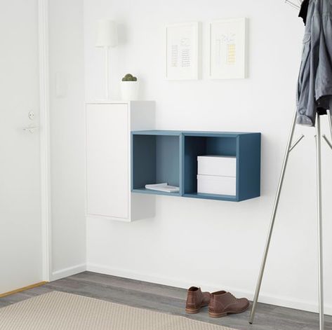 20 Practical Wall Ideas With Ikea EKET Cabinet | Home Design And Interior Eket Cabinet, Ikea Eket, Hacks Ikea, Flexible Furniture, Wall Mounted Cabinet, Shelf Unit, Wall Mounted Tv, Tv Wall, Interior Paint