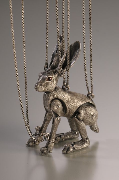 Unusual Jewelry Necklaces, Marionette Puppet Aesthetic, Puppet Necklace, Puppet Aesthetic, Trinkets Necklace, Puppet Clothes, Hare Necklace, Rabbit Puppet, Bunny Accessories