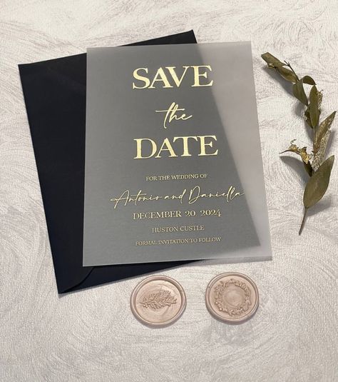 Formal Wedding Save The Date, Save The Date Ideas For Weddings Elegant, Save The Date Cricut, Elegant Save The Date Ideas, Vellum Save The Date, Wedding Vellum, Brides Hairstyles, Cheap Save The Dates, Metallic Wedding Invitations