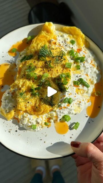 Alice Choi on Instagram: "Cottage cheese egg omelette!!! An oldie but a goodie!! Comment “cottage cheese” and I’ll send you the recipe!" Cottage Cheese Eggs, Egg Omelette, Breakfast Omelette, Cheese Omelette, Sick Of It, More Protein, The Cottage, Cheese Eggs, Fried Egg