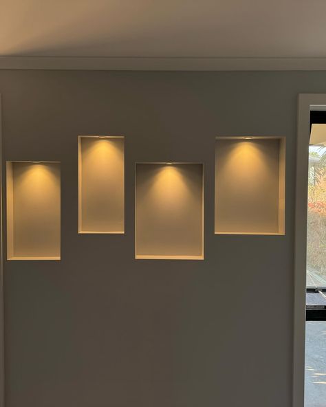 Integrated wall niches using Downlights by Havit, courtesy of @bmec_electrical
Create a mood, set the tone. Our fittings are more than just fixtures. 💡

Explore the full Downlight range by Havit, link in bio!

-----------
#led #build #inspiration #lighting #havitlighting #walllighting #electrician https://havit.com.au/ Niche Lighting, Alcove Lighting, Wall Niches, Jewelry Store Interior, Build Inspiration, Wall Niche, Cove Lighting, Wall Boxes, Store Interior