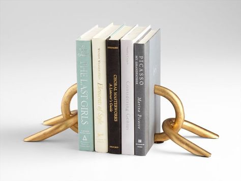 I found this on www.burkedecor.com Gold Bookends, Cyan Lighting, Goldie Locks, Decorative Bookends, Brass Accessories, Small Item Storage, Lulu And Georgia, Book Ends, Cyan Design