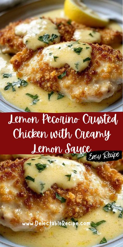 Lemon Sauce For Chicken, Creamy Lemon Sauce, Chicken Boneless Breast Recipes, Chicken Breast Recipes Baked, Pecorino Romano, Chicken Breast Recipes Easy, Chicken Entrees, Tender Chicken Breast, Chicken Dish