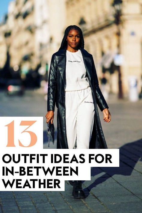 When it's not too hot and not too cold, these easy ideas will solve your styling dilemma in a flash. #beauty #makeup #fashion #style #ootd Outfit Ideas For 60 Degree Weather, 60 Degree Weather Outfit Spring Casual, 67 Degree Weather Outfit, 45 Degree Weather Outfit, 70 Degree Weather Outfit Spring, 55 Degree Weather Outfit, 60 Degree Weather Outfit Spring, Layered Jackets, 50 Degree Weather Outfit