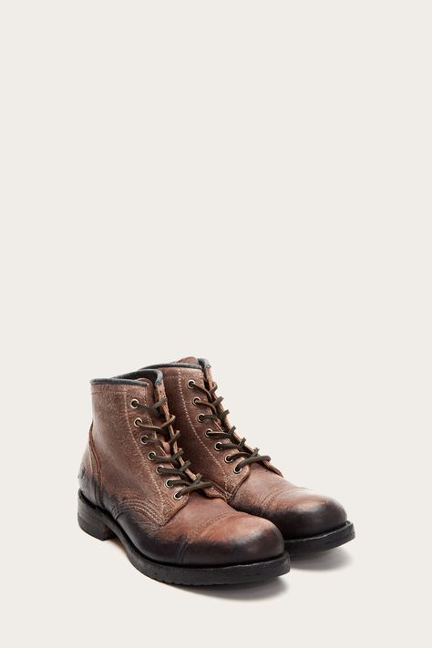 Logan Cap Toe | The Frye Company Men's Leather Boots, Tan Leather Boots, The Frye Company, Handcrafted Boots, Engineer Boots, Dress Work, Genuine Leather Boots, Harness Boots, Mens Leather Boots