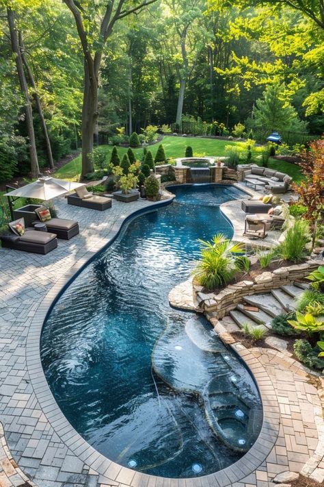 Modern Ponds, Pools And Hot Tubs, Amazing Pools, Dream Backyard Pool, Pools Backyard Inground, Luxury Pools, Dream Life House, Pools Backyard, Dream Pools