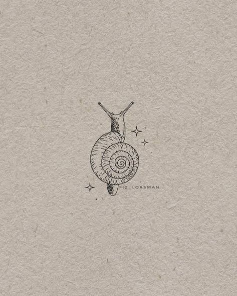 Snails Drawing Cute, Moon Snail Tattoo, Moon Snail Shell Tattoo, Snail Tattoo Fine Line, Mini Snail Tattoo, Woodlice Tattoo, Snail Tattoo Cute, Cute Snail Doodle, Snail Shell Tattoo