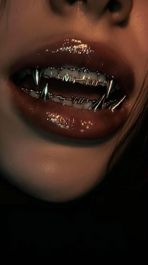 Vampire Grillz Aesthetic, Fangs Grillz Women, Fangs Aesthetic, Vampire Grillz, Fang Teeth, Fang Grillz, Stitch Toothless, Characters From Movies, Vampire Teeth