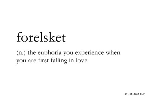 forelsket (n.)  the euphoria you experience when you are first falling in love. Unique Words Definitions, Uncommon Words, Fancy Words, Word Nerd, Weird Words, Unusual Words, Rare Words, Word Definitions, Different Languages