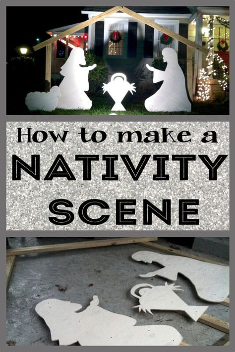 How to make a DIY nativity scene for your yard The Nativity Scene, Outdoor Nativity Scene, Outdoor Nativity, Diy Nativity, Christmas Lollipops, Pretty Christmas Decorations, Christmas Yard Art, Christmas Yard Decorations, Christmas Tree Painting