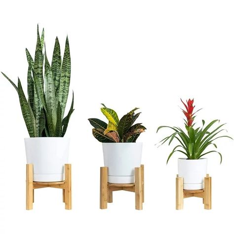 Manunclaims Modern Mini Plant Stand, 1Pcs Creativity Indoor Free Standing Home Decor Flower Pot Holder, Display Wood Potted Rack, Prevent The Floor Wet, Not Include Ceramic Planter Pot - Walmart.com Indoor Plant Stands, Corner Plant, Wood Pots, Balcony Patio, Ceramic Planter Pots, Metal Plant Stand, Flower Pot Holder, Plant Stand Indoor, Plants Indoor