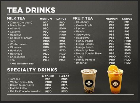 Tea Cafe Design, Milk Tea Menu, Ice Cream Business Ideas, Bubble Tea Menu, Menu Design Layout, Tea And Milk, Shop Business Ideas, Cafe Menu Design, Ice Cream Business