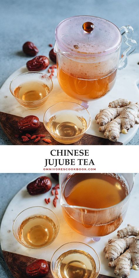 A soothing and nourishing Chinese jujube tea that is very easy to put together and will warm your soul. The Chinese red dates are simmered to release the delicious juice, lightly sweetened with brown sugar and enhanced with ginger. {Gluten-Free, Vegan} Chinese Red Dates Recipe, Red Dates Recipe, Red Date Tea, Jujube Tea Recipe, Jujube Fruit Recipe, Chinese Tea Recipe, Chinese Drinks Non Alcoholic, Warming Foods Chinese Medicine, Postpartum Teas