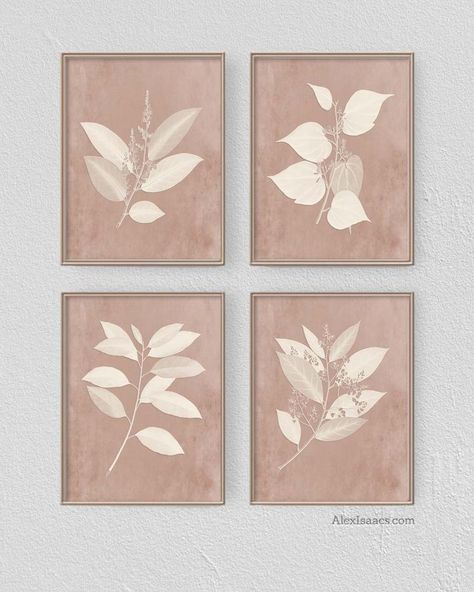 Modern Farmhouse Botanical Prints, Set of 6 Prints Chinoiserie Art Prints, Paintings Beach, Framed Botanical Art, Terracotta Blush, Farmhouse Artwork, Framed Botanical Prints, Chinoiserie Art, Botanical Print Set, Muted Pink