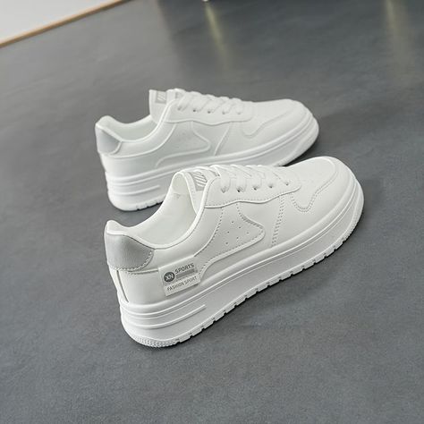 Casual Women's White Sports Daddy Trendy Sneakers - White and Gray / Style: LeisureSeason: Spring. AutumnUpper Material: Artificial PuFashion Element: OtherToe Shape: Round HeadHeel Height: Middle Heel (3-5cm)Color: White Brown. White Gray. WhiteWearing Style: Front Lace-up #amazonhome #amazonfinds #amazonhomefinds #homehacks #lifehack Korean Style Shoes, Outfits With Shorts, Cute Outfits With Shorts, Cute Casual Shoes, Casual Shoes Women Sneakers, Shoes Women Sneakers, Dior Aesthetic, Fav Shoes, Tassel Shoes