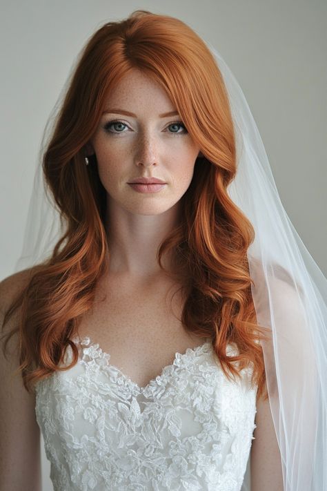 Discover 40+ exquisite ginger bridal hair ideas that will enhance your wedding look. With styles for all hair lengths, this list has something to make every redhead bride shine. #exquisitehair #redheadbride #bridalstyle Redhead Wedding Dress, Red Head Wedding Hair, Red Head Bride, Red Hair Brides, Blonde And Brunette Hair, Redhead Bride, Red Hair Looks, Bridal Hair Ideas, Blonde And Brunette