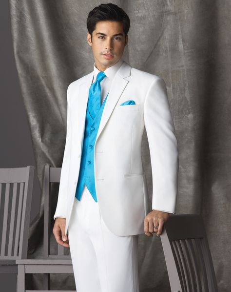 Mens White Tuxedo, White Tuxedo Wedding, Tuxedo Ideas, Tuxedo White, Prom Tux, Terno Slim Fit, White Wedding Suit, White Tux, Wedding Tux