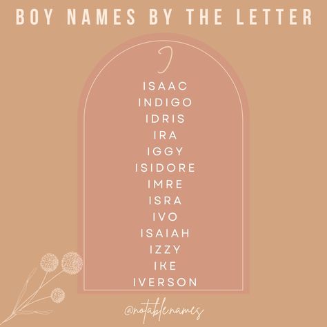 This post is brought to you by the letter I. Okay, I have to be real with you, I names are HARD. And not because they aren't cool, but because there just feels like there's WAY LESS of them. For a vowel, I feel like I is really missing out compared to its counterparts (except maybe U?). ANYWAYS...back to the names. I pulled together a selection of boys names starting with I that I think are super cool. We have laidback nickname names, classic biblical names, international names and everything... International Names, The Letter I, Boys Names, Biblical Names, Pretty Names, Letter U, Name Letters, Letter I, Be Real