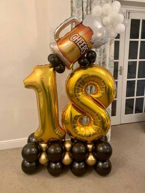 Beer Themed Birthday Party, 60th Birthday Ideas For Dad, 30th Birthday Balloons, Guys 21st Birthday, Adult Birthday Decorations, 40 Balloons, Baby First Birthday Themes, Birthday Beer, Holiday Balloons