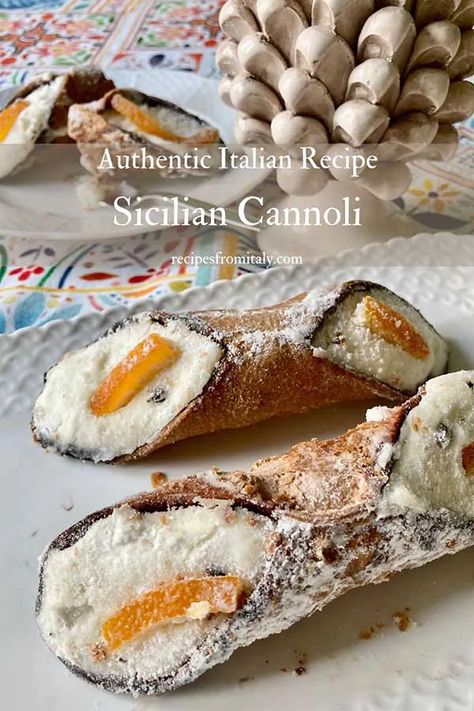 Cannoli Recipe from Scratch (Shells and Filling) - Recipes from Italy Homemade Cannoli Shells, Cannoli Shell Recipe, Cannoli Filling Recipe, Cannoli Recipe Filling, Sicilian Cannoli Recipe, Hygge Food, Cannoli Shells, Cannoli Filling, Cannoli Recipe