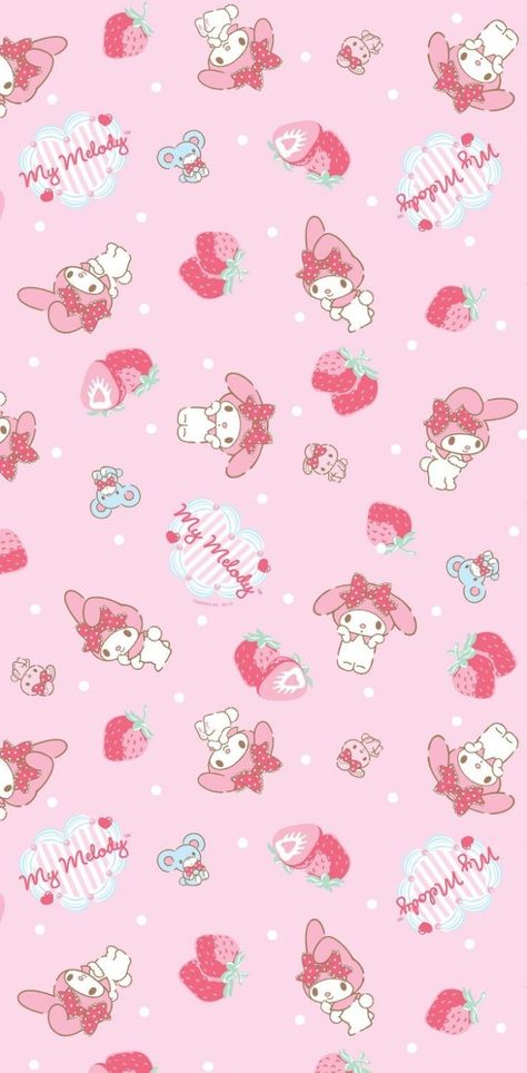 15 Wallpaper, Kawaii Wallpapers, Melody Wallpaper, Sanrio Stuff, Cute Lockscreens, My Melody Wallpaper, Disney Fabric, Wallpaper Iphone Neon, Cute Pastel Wallpaper