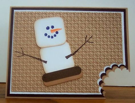 Snowmen Cards, Cold Play, Marshmallow Snowman, Punch Art Cards, Snowman Cards, Punch Art, Punch Cards, Graham Cracker, Noel Christmas