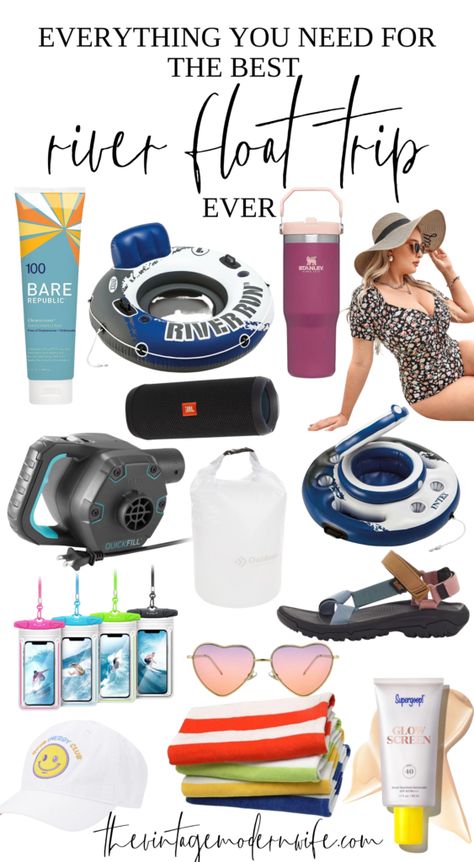 Everything You Need for the Best River Float Trip Ever - The Vintage Modern Wife River Trip Essentials, River Floating Hacks, Floating On The River, Floating The River Essentials, Floating Down The River, River Float Trip, Exclusively Pumping, River Float, Float Trip