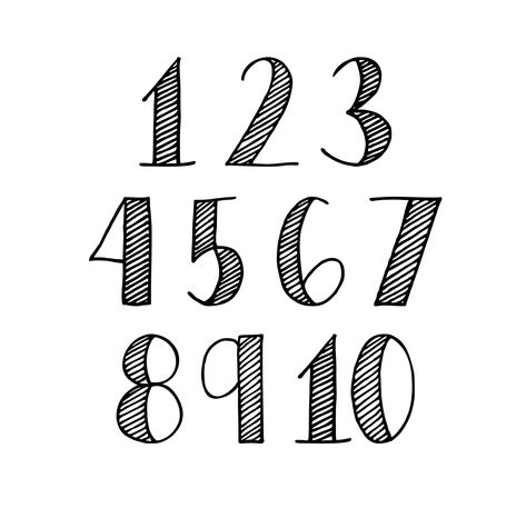 A set of striped alphabet and number illustrations in a variety of colors that can be used for various design#bubblefont #numbers #typography #creative #design Font Alphabet And Numbers, Fonts Handwriting Numbers, Cute Fonts Numbers, Number Fonts Handwritten, Number Styles Fonts, Lettering Fonts Numbers, Different Number Fonts, Hand Lettering Numbers, Sign Lettering Alphabet