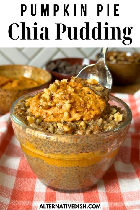 Pumpkin Pie Chia Pudding, Pumpkin Chia Pudding, Overnight Chia Pudding, Nuts And Chocolate, Plant Based Recipes Breakfast, Avocado Pudding, Vegan Breakfasts, Gluten Free Recipes For Breakfast, Plant Based Breakfast