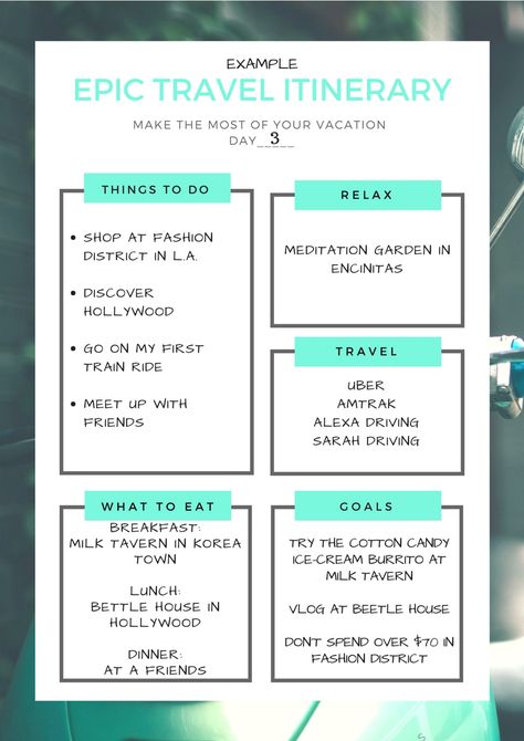 An Example of how to make a Daily Epic Travel Itinerary based off a real vacation day.  We have also posted a printable one for you to try!  Follow our Instagram WiGo Trips to watch the 60 second How To Create an Epic Travel Itinerary to learn the importance of each step. How To Make An Itinerary, Iceland Trip, Europe 2024, Meditation Garden, Hawaii Trip, Vacation Days, Itinerary Template, Travel Itinerary Template, Trip Itinerary