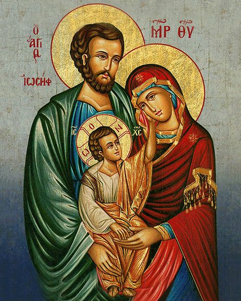 Place a Consecrated Image of the Holy Family in Your Home – Countdown to the Kingdom The Birth Of Jesus Christ, Handmade Icon, Christ Pantocrator, Church Aesthetic, Catholic Pictures, Orthodox Christian Icons, Birth Of Jesus Christ, The Holy Family, Catholic Images