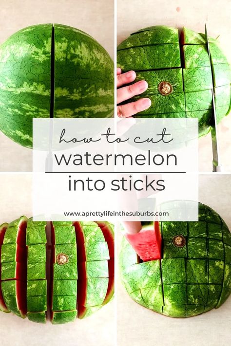 How to Cut Watermelon Ways To Slice Watermelon, How To Serve Watermelon At A Party, Serving Watermelon Ideas, Watermelon Slices For Party, Watermelon Spears, Cut Watermelon Easy, Intelligence Quizzes, Watermelon Ball, Camping Foods