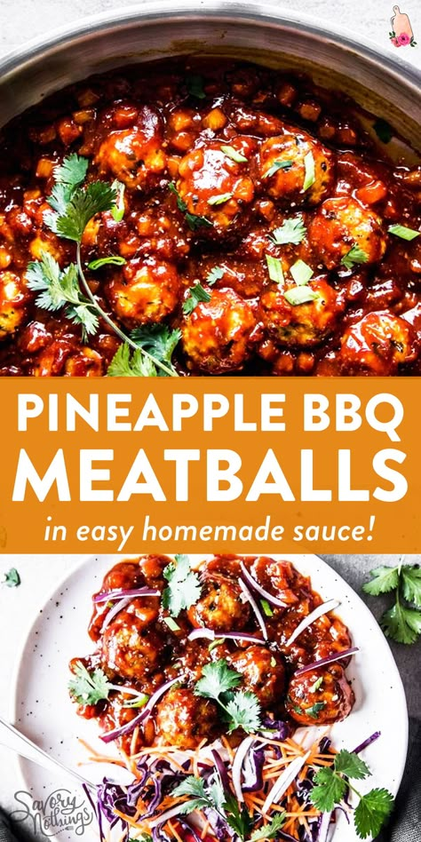 Pineapple Bbq Meatballs, Pineapple Bbq Sauce, Recipes Pineapple, Ground Turkey Recipes Easy, Ground Turkey Recipes Healthy, Bbq Meatballs, Homemade Meatballs, Ground Beef Recipes For Dinner, Health Dinner