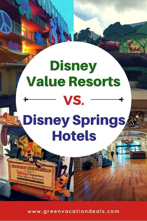 Staying on-site at Walt Disney World Resort in Orlando, Florida has a lot of perks (booking fastpasses 60 days in advance, frequent bus transportation, extra magic hours) but can be expensive. There are 2 ways to do this at affordable prices: Disney Value Hotels & Disney Springs hotels. Find out which hotels are the best for your family. Comparing which hotels have character breakfasts, free magic bands, free airport shuttle, refillable mugs, best dining options, etc. #DisneyWorld #Disneytips Disney Value Resorts, Bus Transportation, Disney World Hotels, Disney Hotels, Disney Orlando, Airport Shuttle, Magic Bands, Orlando Resorts, Walt Disney World Vacations