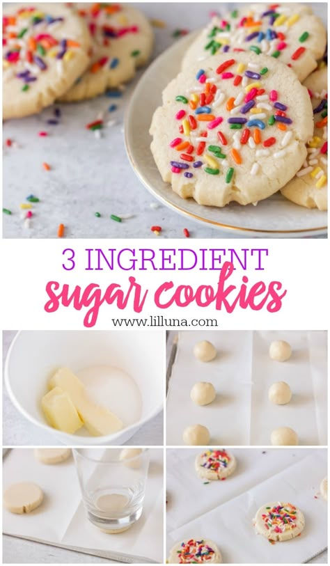 4 Ingredient Sugar Cookies, Three Ingredient Sugar Cookies, Easy Sugar Cookie Recipe 3 Ingredients, What To Bake When Bored Simple, Easy Cookie Recipes 4 Ingredients, 3 Ingredient Sugar Cookie Recipe, 3 Ingredient Sugar Cookies, Bored Baking, Sugar Cookie Frosting Recipe