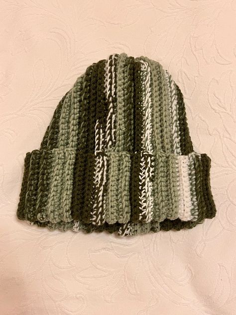 Scrap Beanie, Scrap Yarn Beanie, Yarn Beanie, Green Beanie, Scrap Yarn, Beanie Crochet, Skull Cap Beanie, Skull Cap, Dark Green