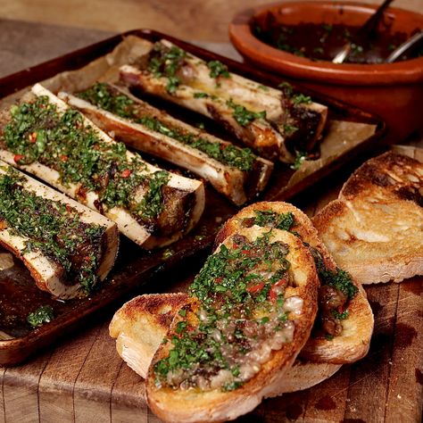 Whipped Bone Marrow, Bone Marrow Recipe Roasted, Marrow Recipe, Curly Parsley, Roasted Bone Marrow, Berry Parfait, Salad Box, Pomegranate Salad, Sliced Bread