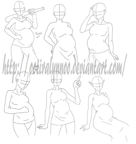 Pregnancy Drawing, Pregnancy Poses, Anime Pregnant, Body References, Pregnancy Art, Family Drawing, Maternity Poses, Poses References, Chibi Drawings