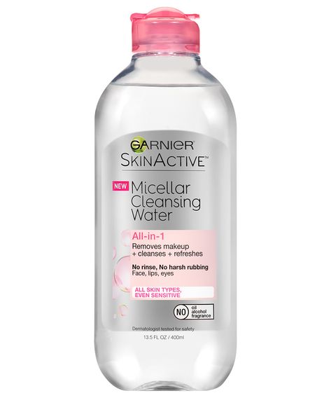 15 Award-Winning Beauty Products that Cost Less than Your Desk Lunch - Garnier SkinActive Micellar Cleansing Water  from InStyle.com  There's a long list of reasons why our editors love this stuff, but the biggest selling point of Garnier's Miceller Water is that it clears skin of makeup, dirt, and oil in one wipe with no rinsing required. Korea Map, Garnier Skinactive, Garnier Micellar, Garnier Skin Active, Micellar Cleansing Water, Cleansing Water, Ingredients List, Water Cleanse, Beauty Products Drugstore