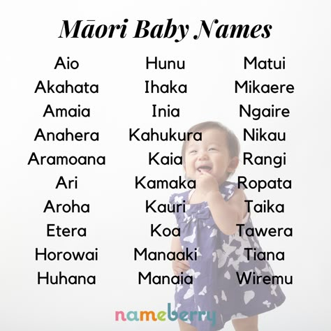 Māori baby names come from the indigenous Māori people of New Zealand. Click through to learn more about this evocative name culture and see more Māori baby names. #babynames #maorinames #maori #newzealand Māori Names, Maori Names, Native Names And Meanings, Native Names, Indigenous Names, Navi Names Girl, Polynesian Names, Trendy Names, Maori Phrases