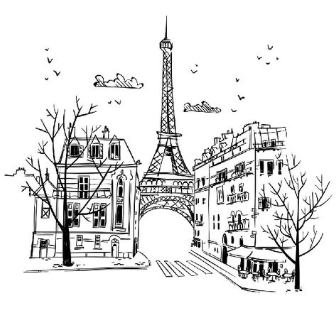 Cool Paris street easy pencil drawing you could draw effortlessly, Try it now. #paris #parisdrawing #parisstreetsketch #eiffeltower #eiffeltowerseawing #eiffeltowersketch #parissketch #streetdrawing #landscapedrawing #monumentdrawing #landscape #cooldrawing #drawing #sketch #art #drawingsketch Paris Sketch, Eiffel Tower Drawing, Paris Drawing, Vector Trees, Streets Of Paris, Vector Sketch, Free Art Prints, Paris City, Landscape Drawings