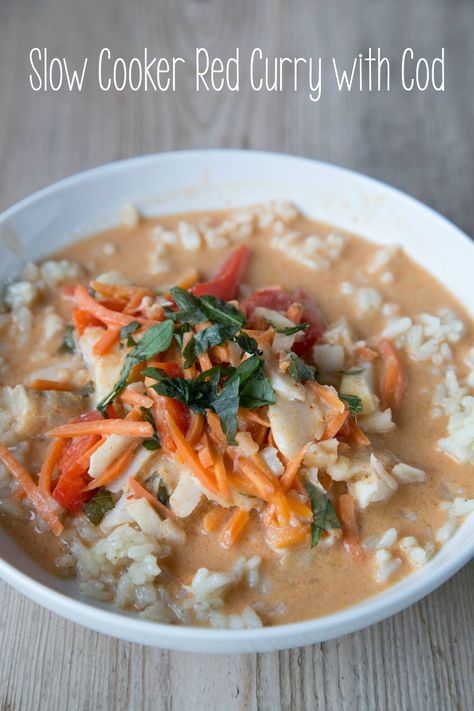 Slow Cooker Red Curry with Cod - $5 Dinners | Recipes & Meal Plans Slow Cooker Fish Recipes, 5 Dinners, Summer Slow Cooker Recipes, Slow Cooker Curry, Everyday Dinners, Best Fish Recipes, Dinners Recipes, Cod Recipes, Slow Cook