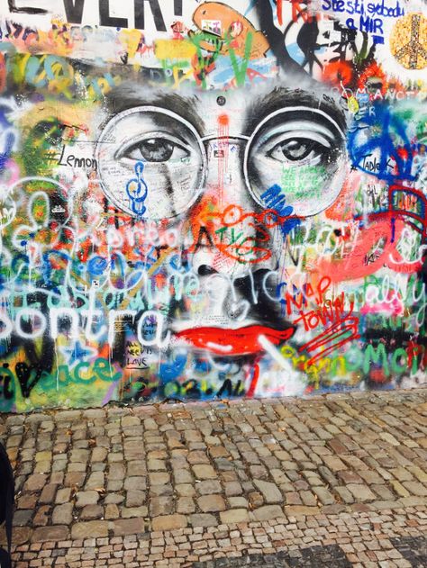 Lennon Wall, Prague Lennon Wall, Lennon Wall Prague, Prague Street Photography, John Lennon Wall Prague, Prague Mala Strana, Study Abroad Travel, John Lennon Wall, Prague Czech Republic Instagram