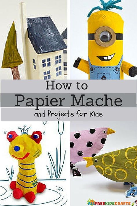 How to Paper Mache and 7 Paper Mache Crafts for Kids | Learn this amazing crafting technique and try some of the projects with your kids! Crafts Easy For Kids, How To Paper Mache, Paper Mache Crafts For Kids, Diy Paper Mache, Paper Mache Projects, Paper Play, Easy Art For Kids, Paper Mache Sculpture, Paper Mache Art