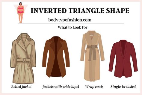 Long Jackets or Cardigans Inverted Triangle Jacket, Plus Size Inverted Triangle, Triangle Outfits, Inverted Triangle Body Shape Outfits, Inverted Triangle Fashion, Triangle Body Shape Outfits, Apple Body Shape Outfits, Inverted Triangle Outfits, Fashion Terminology