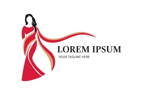 Saree logo design with women figure temp... | Premium Vector #Freepik #vector #bridal #wedding-makeup #bride-makeup #indian-bridal Saree Shop Logo, Saree Logo Design Ideas, Saree Logo Design, Dress Shop Logo, Fashion Boutique Logo, Red And White Saree, Logo Design Women, Figure Template, Bridal Logo