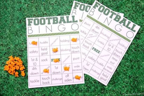 8 Super Bowl Party Activities For Kids Kids Football Parties, Fun Football Games, Super Bowl Activities, Football Bingo, Party Activities For Kids, Superbowl Party Games, Family Football, Superbowl Game, Free Football